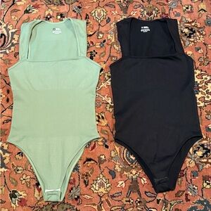 Women’s Medium Body Contour Bodysuit Set - Black and Green